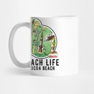 Florida Cocoa Beach Vintage Map Ocean Beach Life Mug